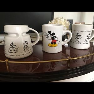 Vintage 1990 Mickey Mouse ceramic travel mugs